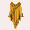 Poncho bohème chic - étole tricotée tendance pour femmes