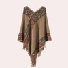 Poncho bohème chic - étole tricotée tendance pour femmes