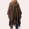 Poncho en laine - écharpe élégante pour dames avec franges
