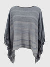 Poncho féminin avec franges - élégant wrap en tricot