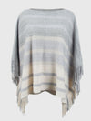 Poncho féminin avec franges - élégant wrap en tricot