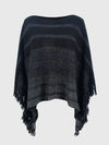 Poncho féminin avec franges - élégant wrap en tricot