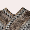 Poncho femme - châle tricoté élégant avec franges