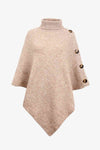 Poncho femme - pull tricoté au style raffiné avec col haut