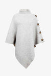 Poncho femme - pull tricoté au style raffiné avec col haut