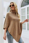 Poncho femme - pull tricoté au style raffiné avec col haut