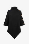Poncho femme - pull tricoté au style raffiné avec col haut
