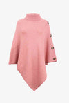 Poncho femme - pull tricoté au style raffiné avec col haut