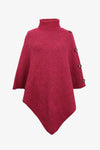 Poncho femme - pull tricoté au style raffiné avec col haut