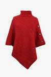Poncho femme - pull tricoté au style raffiné avec col haut