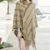 Poncho khaki - joli wrap doux pour femmes