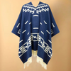 Poncho - poncho d'hiver classique pour femmes avec motif géométrique
