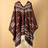 Poncho - poncho d'hiver classique pour femmes avec motif géométrique