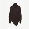 Poncho tricoté avec col montant - pull élégant pour dames