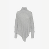 Poncho tricoté avec col montant - pull élégant pour dames