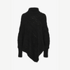 Poncho tricoté avec col montant - pull élégant pour dames