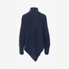 Poncho tricoté avec col montant - pull élégant pour dames