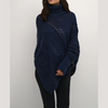 Poncho tricoté avec col montant - pull élégant pour dames