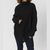 Poncho tricoté avec col montant - pull élégant pour dames
