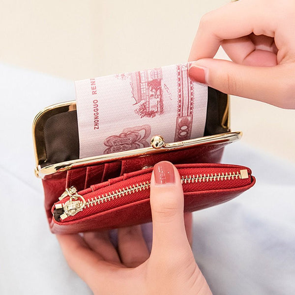 Porte-monnaie vintage à fermoir, élégant et féminin