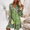 Robe casual femme en fleur bohème - élégante et légère à manches longues pour l'été