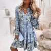 Robe casual femme en fleur bohème - élégante et légère à manches longues pour l'été