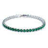 Bracelet de tennis en cristal pour femmes - finition argentée et dorée sophistiquée