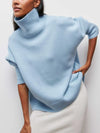 Pull à col roulé surdimensionné - doux pull en maille pour femmes