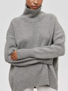 Pull à col roulé surdimensionné - doux pull en maille pour femmes