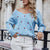 Pull à motif cœur - tricot bleu doux pour femmes