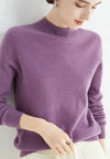 Pull en cachemire - doux pullover pour femmes à col montant