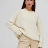 Pull en cachemire - pull tricoté oversize crème pour femmes