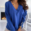 Pull en maille à col en v pour femmes - sweat élégant à manches longues
