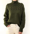 Pull en maille à col roulé pour femmes - sweat en tricot à motifs en relief