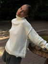 Pull en maille à col roulé - sweat oversized chic pour femmes