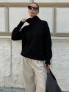 Pull en maille à col roulé - sweat oversized chic pour femmes