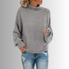 Pull en maille - élégant col haut pour femmes