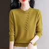 Pull en maille élégant pour femmes - sweat à détails de boutons chic