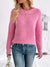 Pull en maille - élégant pull rose pour femmes