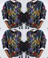 Pull en maille floral - sweat femme texturé