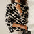 Pull en maille géométrique noir pour femmes - chic haut de cou