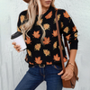 Pull en maille - jumper à motif feuilles d'automne pour femmes