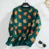 Pull en maille - jumper à motif feuilles d'automne pour femmes