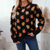 Pull en maille - jumper à motif feuilles d'automne pour femmes