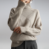 Pull en maille mélange cachemire - sweat à col roulé élégant pour femmes