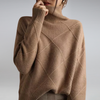 Pull en maille mélange cachemire - sweat à col roulé élégant pour femmes