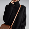 Pull en maille mélange cachemire - sweat à col roulé élégant pour femmes