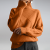 Pull en maille mélange cachemire - sweat à col roulé élégant pour femmes