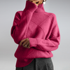 Pull en maille mélange cachemire - sweat à col roulé élégant pour femmes