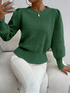 Pull en tricot - élégant pull pour femmes avec manches bouffantes
